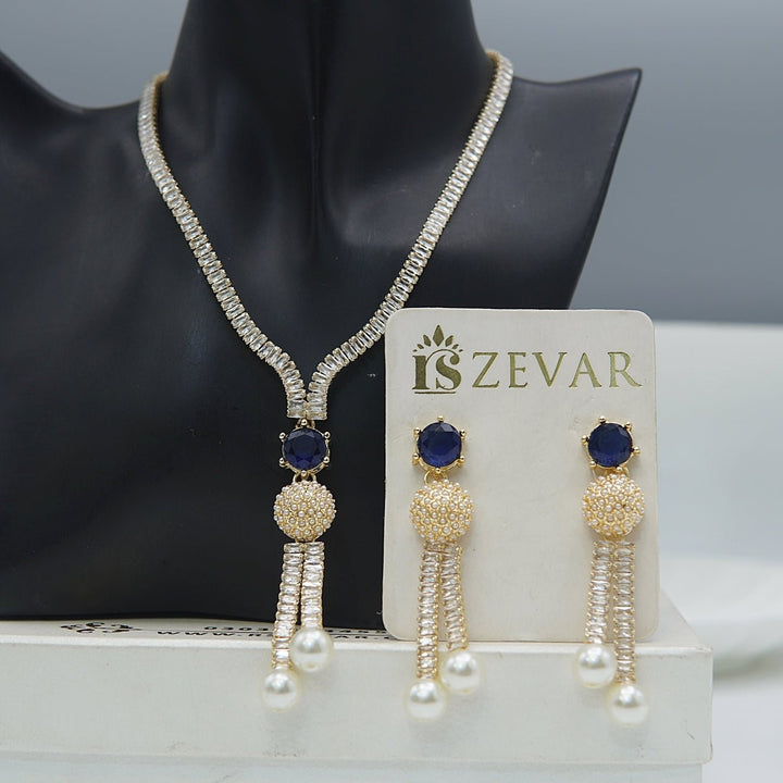 Cubic Zirconia Pearls Latkan Set - RS ZEVARS