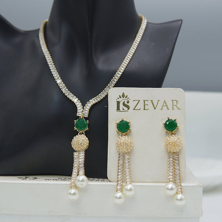 Cubic Zirconia Pearls Latkan Set - RS ZEVARS