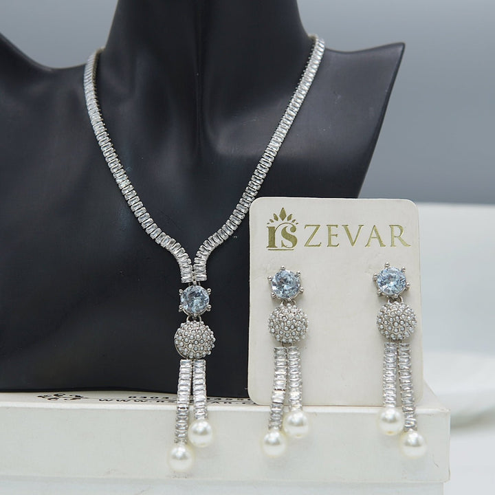 Cubic Zirconia Pearls Latkan Set - RS ZEVARS