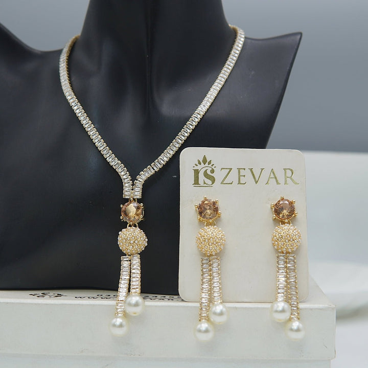 Cubic Zirconia Pearls Latkan Set - RS ZEVARS