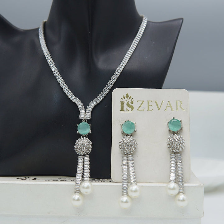 Cubic Zirconia Pearls Latkan Set - RS ZEVARS