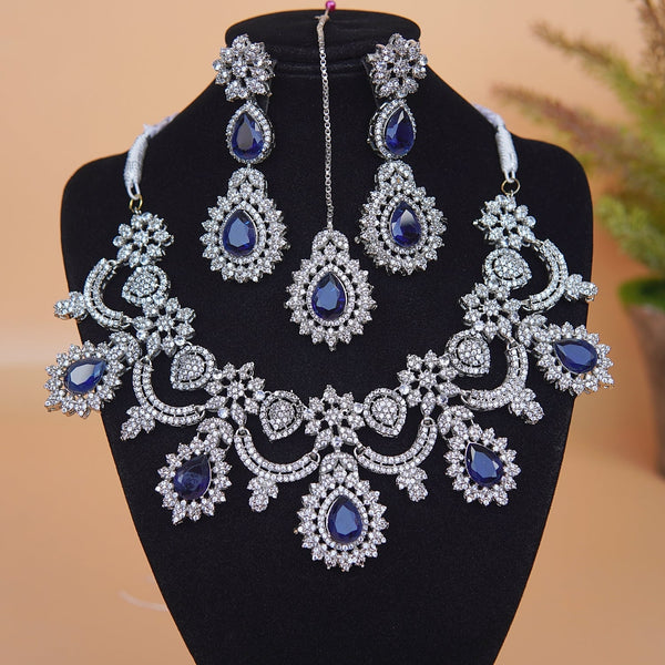 Cubic Zirconia Semi - Bridal Necklace Set - RS ZEVARS