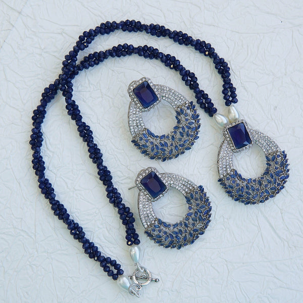 Cubic Zirconia Twisted Mala Pendant Set - RS ZEVARS