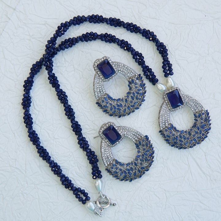 Cubic Zirconia Twisted Mala Pendant Set - RS ZEVARS