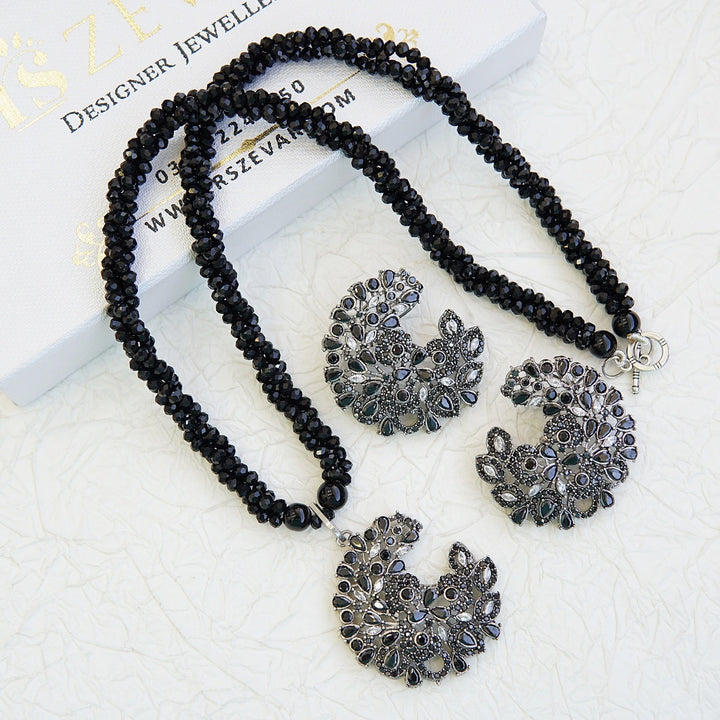 Cubic Zirconia Twisted Mala Pendant Set - RS ZEVARS
