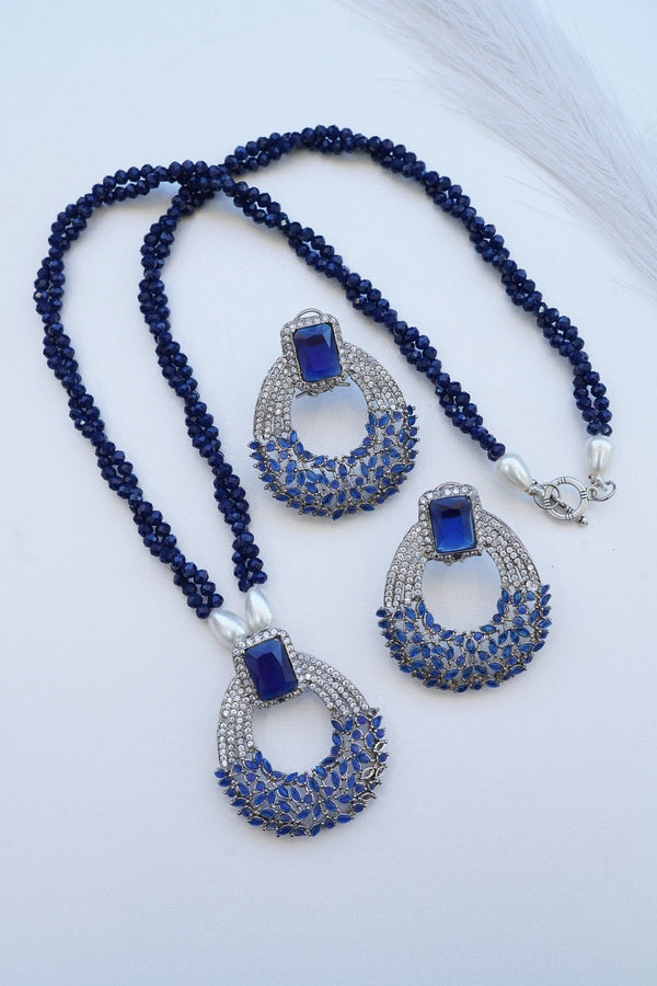 Cubic Zirconia Twisted Mala Pendant Set - RS ZEVARS