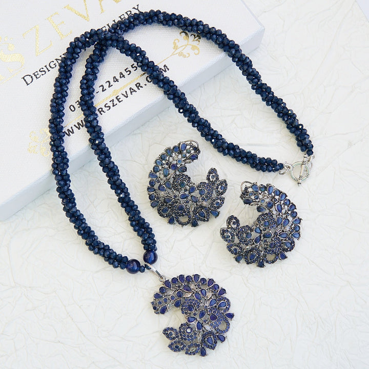 Cubic Zirconia Twisted Mala Pendant Set - RS ZEVARS