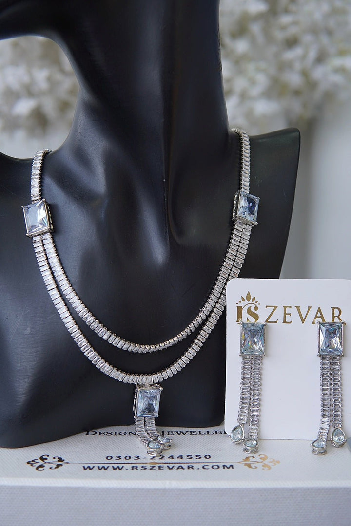 Cubics Double Sided Necklace Set - RS ZEVARS