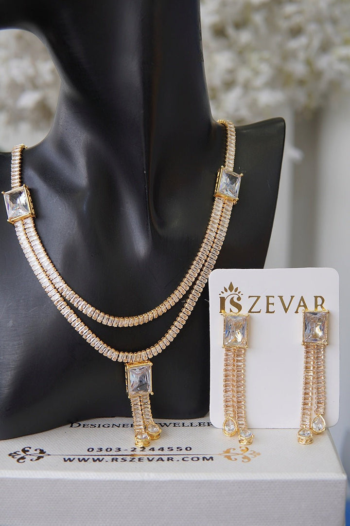 Cubics Double Sided Necklace Set - RS ZEVARS