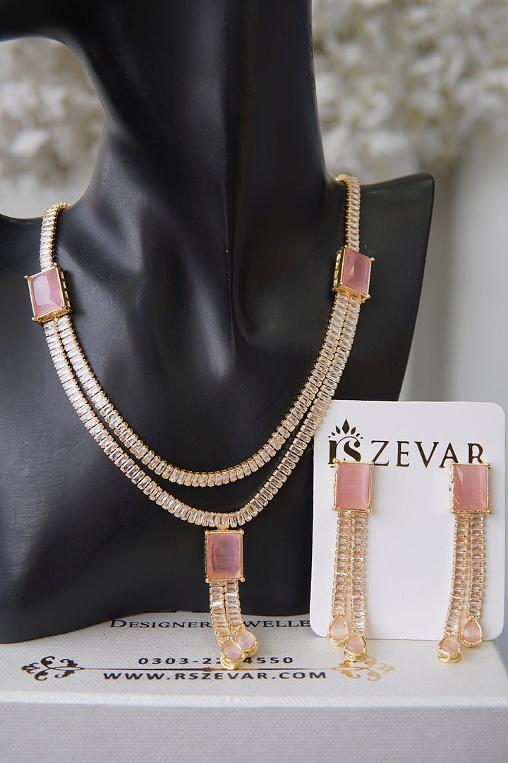 Cubics Double Sided Necklace Set - RS ZEVARS
