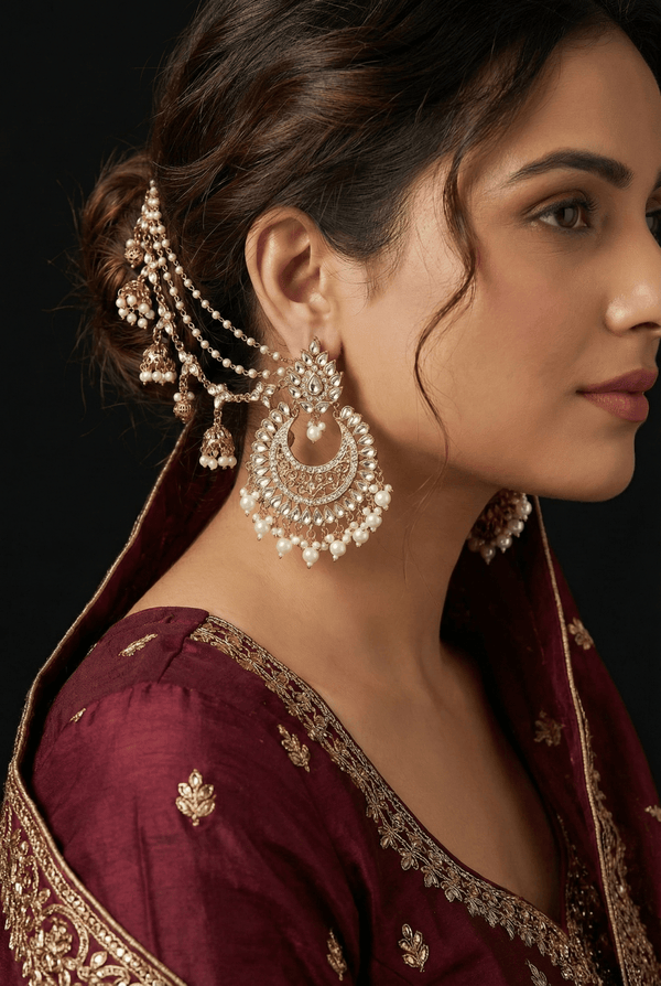 Cut Kundan Chand Bali with Sahara - RS ZEVARS