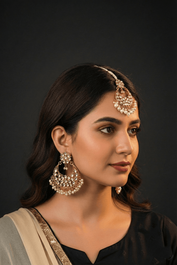 Cut Kundan Tikka Earrings - RS ZEVARS