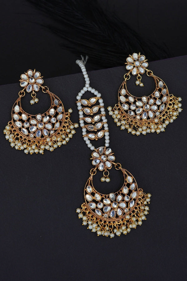 Cut Kundan Tikka Earrings - RS ZEVARS