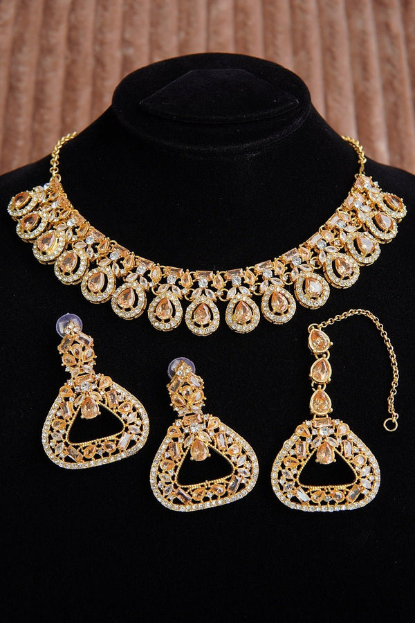 Cuts Zircons Necklace Set - RS ZEVARS