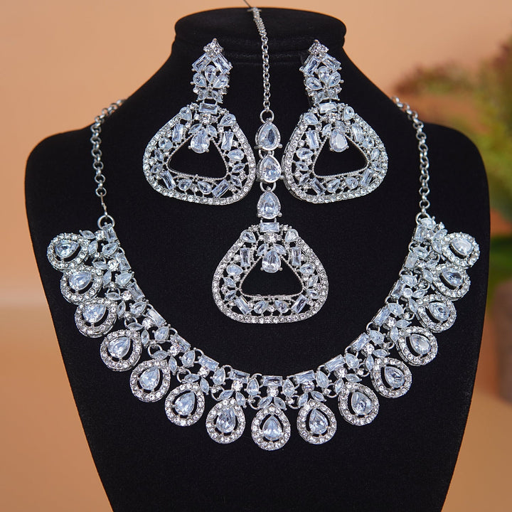 Cuts Zircons Necklace Set - RS ZEVARS