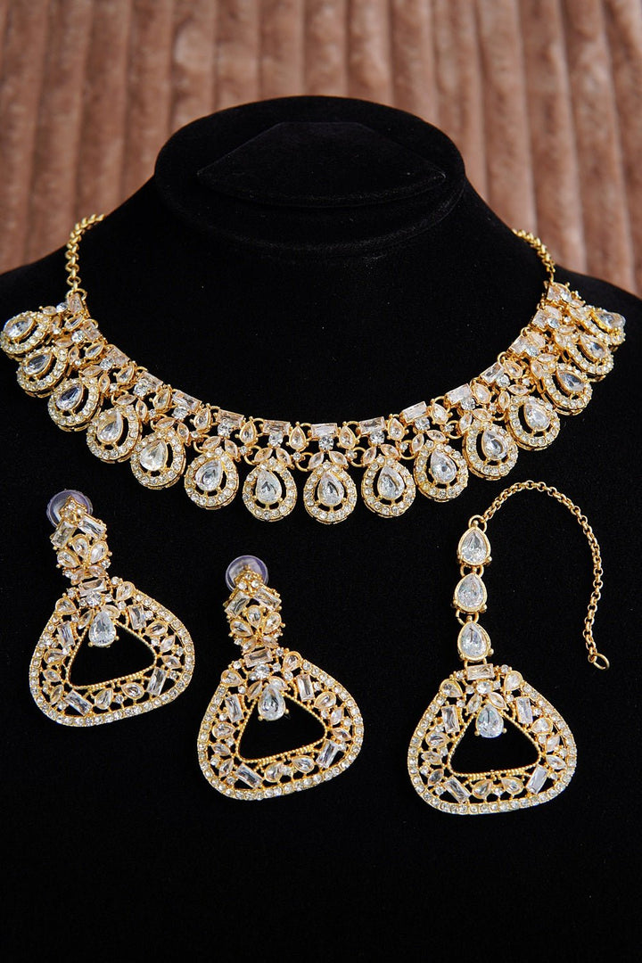 Cuts Zircons Necklace Set - RS ZEVARS