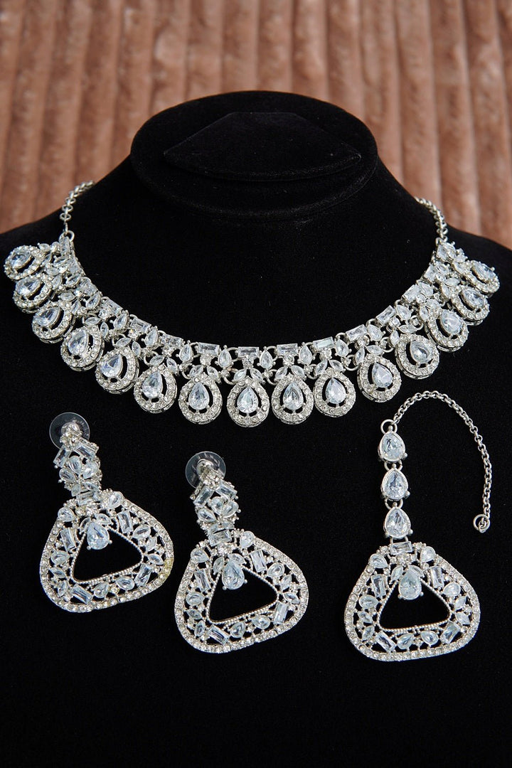 Cuts Zircons Necklace Set - RS ZEVARS