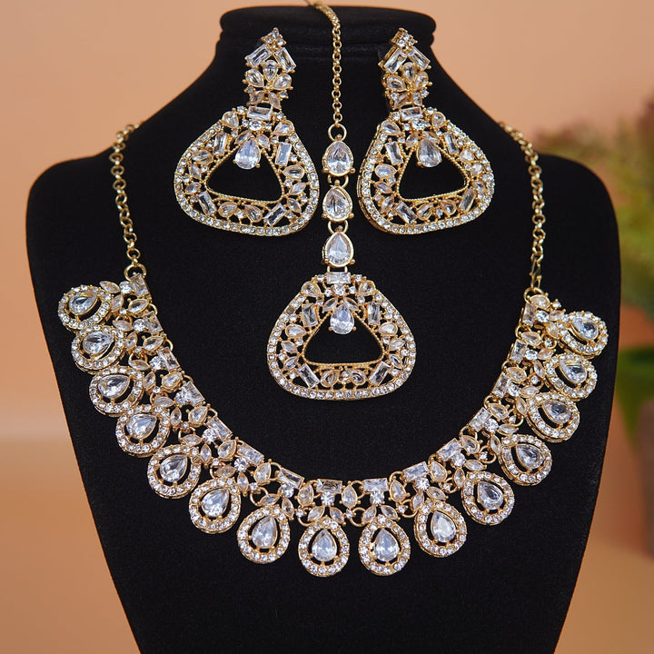 Cuts Zircons Necklace Set - RS ZEVARS