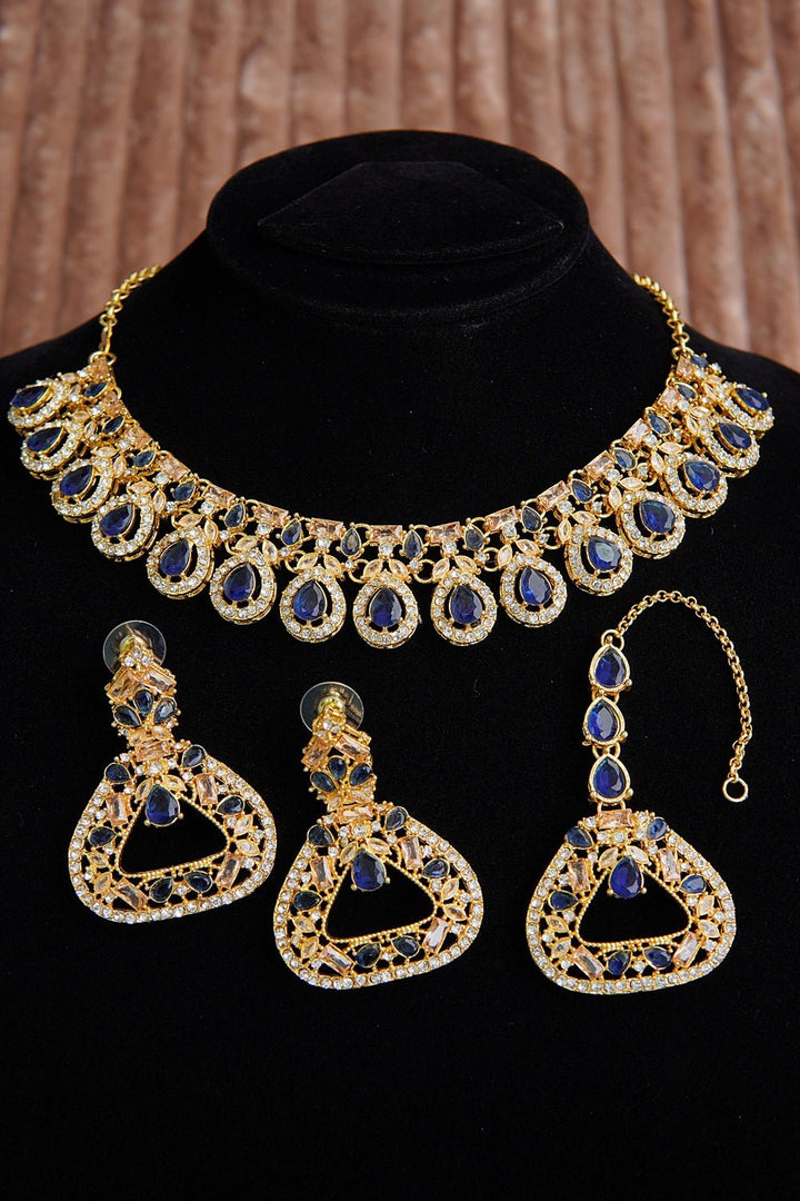 Cuts Zircons Necklace Set - RS ZEVARS