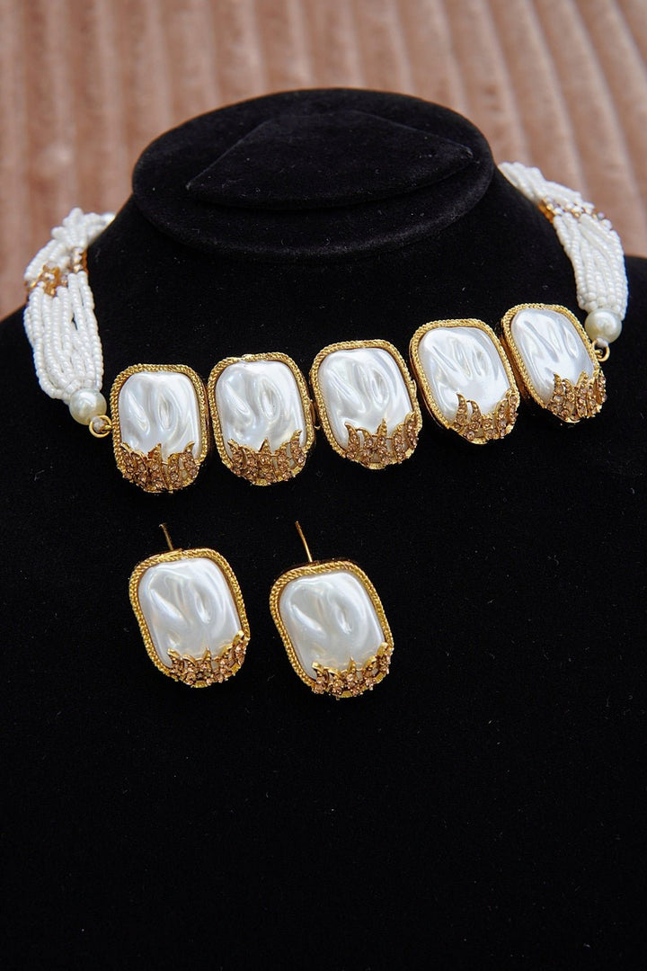 Designer Mother of Pearl Choker Set - RS ZEVARS