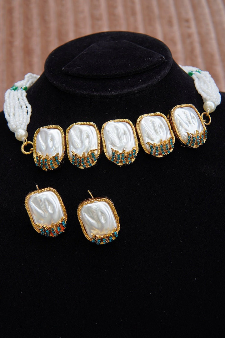 Designer Mother of Pearl Choker Set - RS ZEVARS