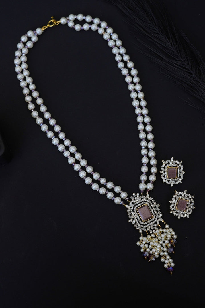 Diamond Cut Zirconia Pendant Mala Set - RS ZEVARS