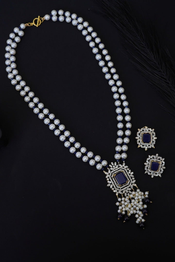 Diamond Cut Zirconia Pendant Mala Set - RS ZEVARS