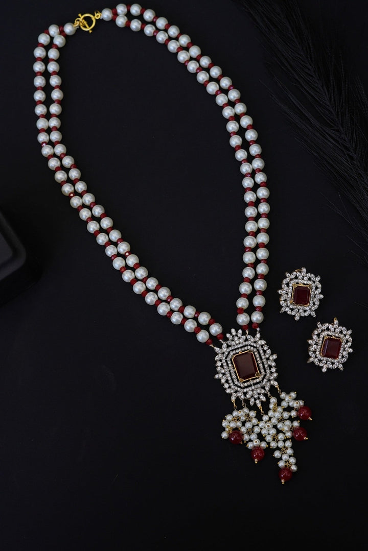 Diamond Cut Zirconia Pendant Mala Set - RS ZEVARS