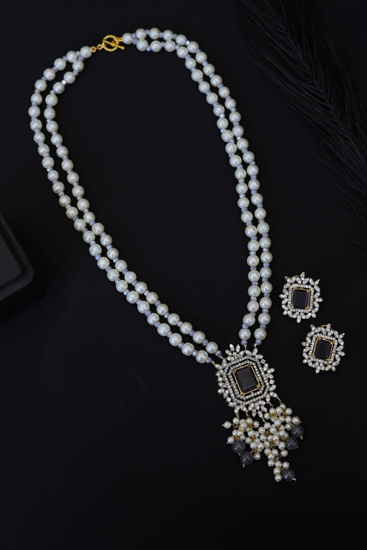 Diamond Cut Zirconia Pendant Mala Set - RS ZEVARS