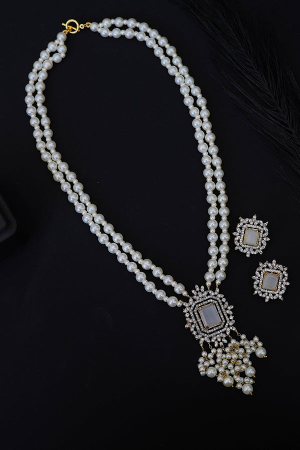 Diamond Cut Zirconia Pendant Mala Set - RS ZEVARS