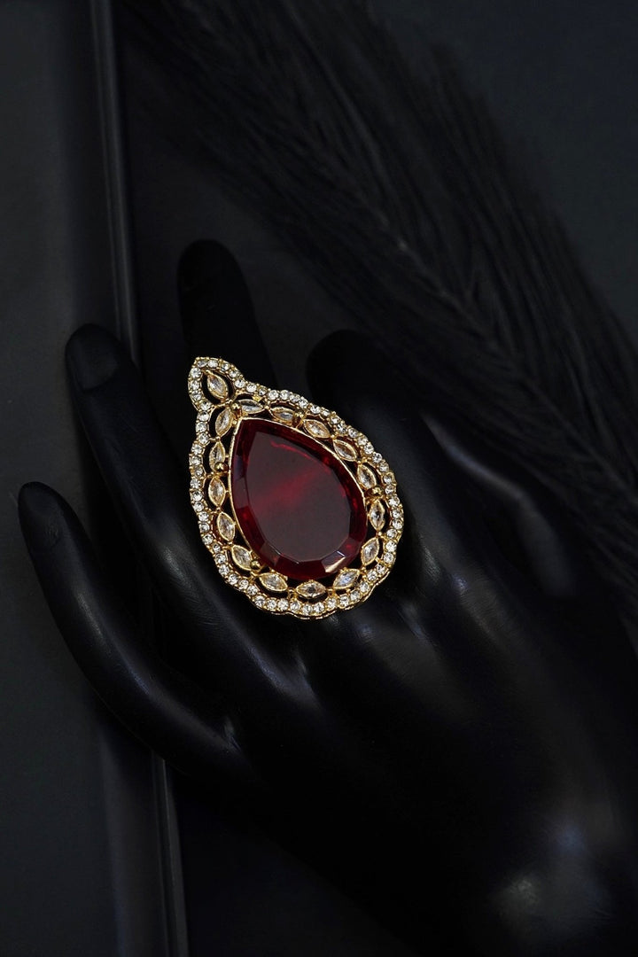 Drop Gemstone Finger Ring - RS ZEVARS