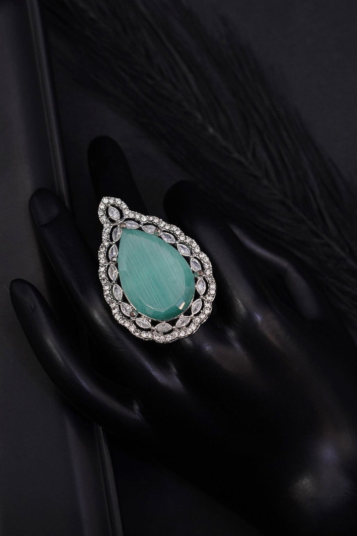 Drop Gemstone Finger Ring - RS ZEVARS