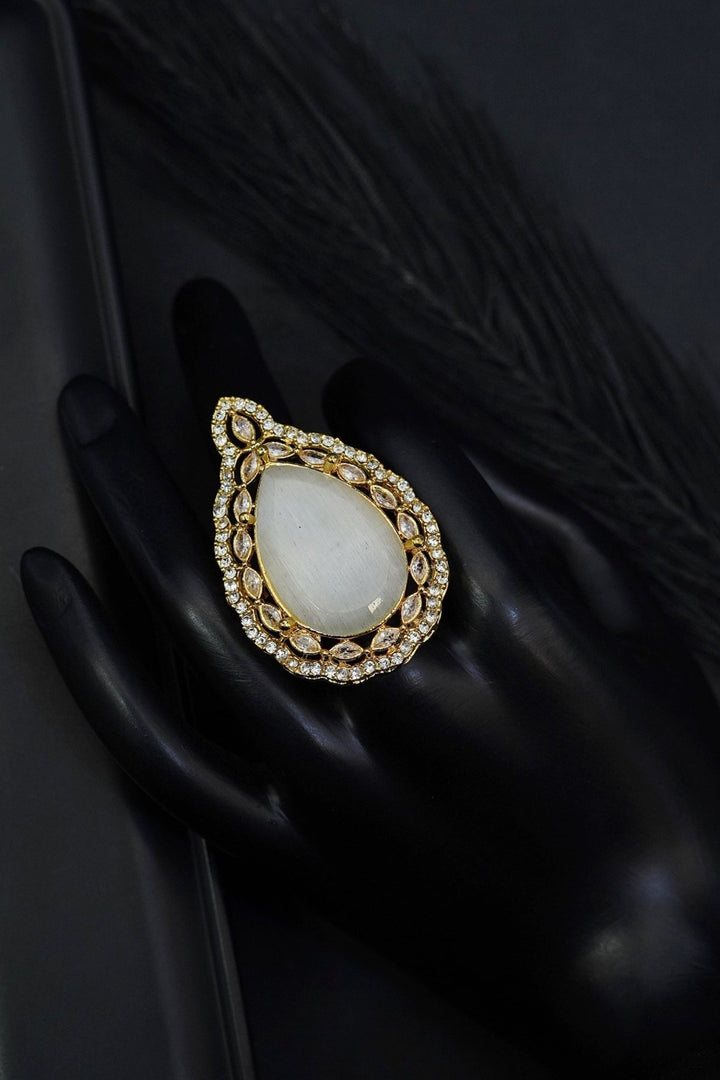 Drop Gemstone Finger Ring - RS ZEVARS