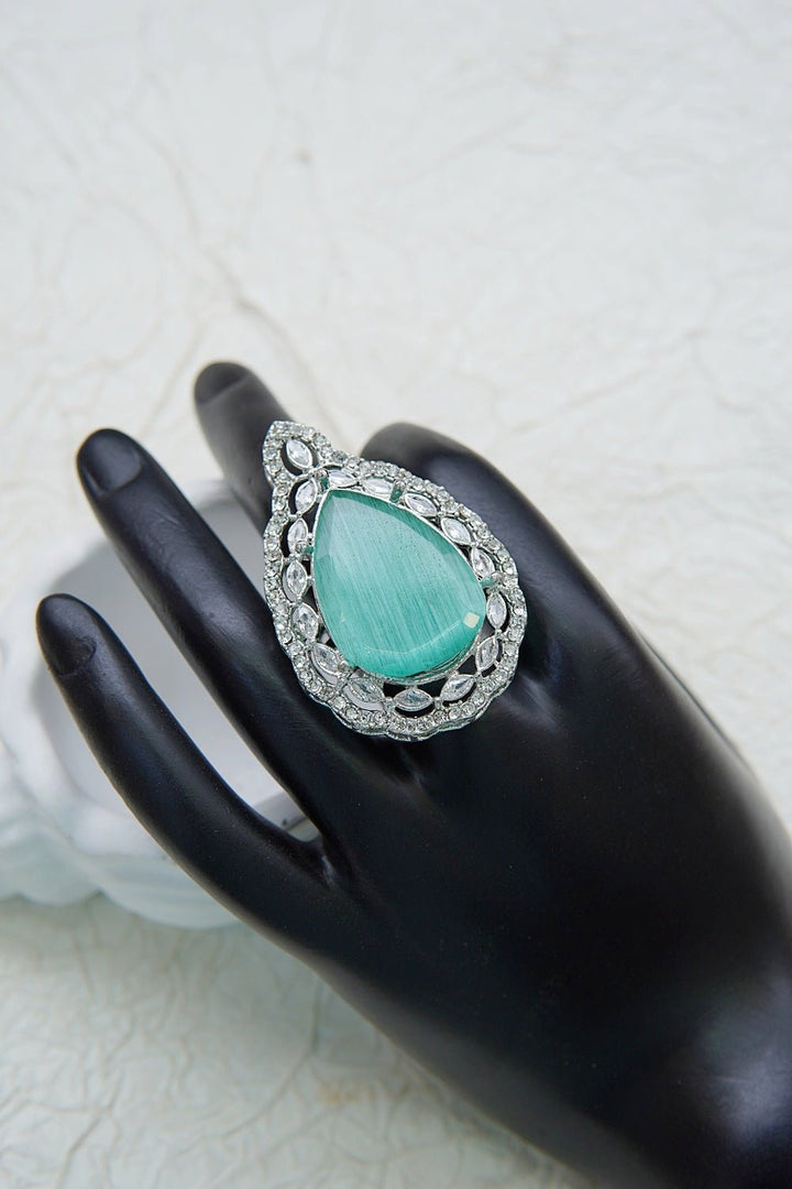 Drop Gemstone Finger Ring - RS ZEVARS