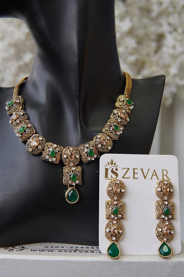 Egyptian Antique Gold Choker Set - RS ZEVARS