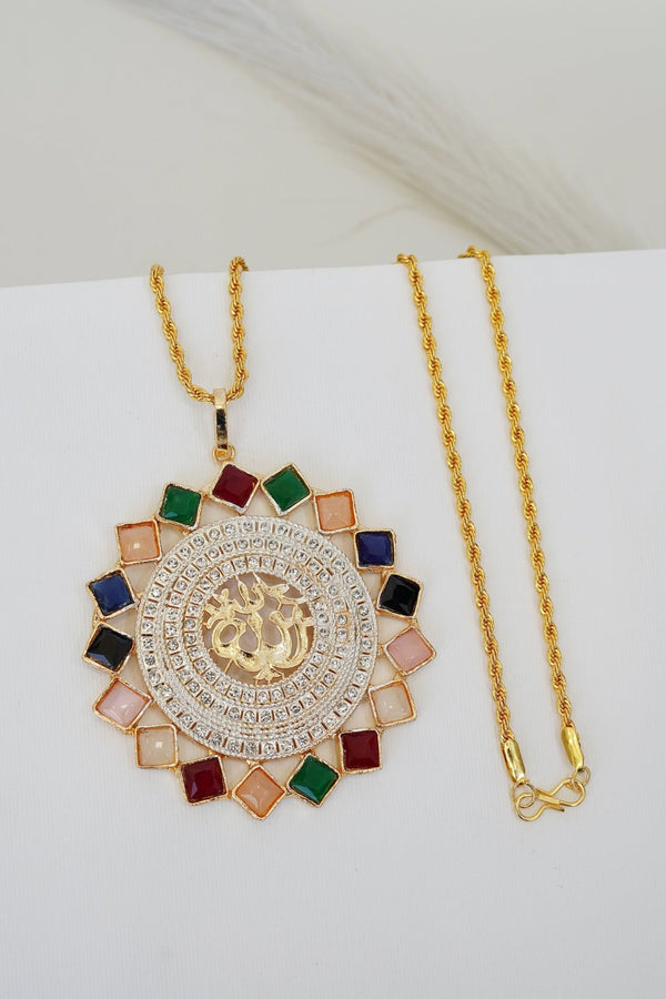 Egyptian Caligraphy Allah Pendant - RS ZEVARS