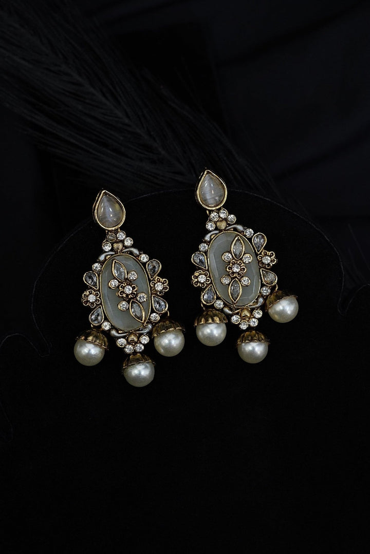 Egyptian Cubic Zirconia Gemstone Casted Earrings | RS ZEVAR