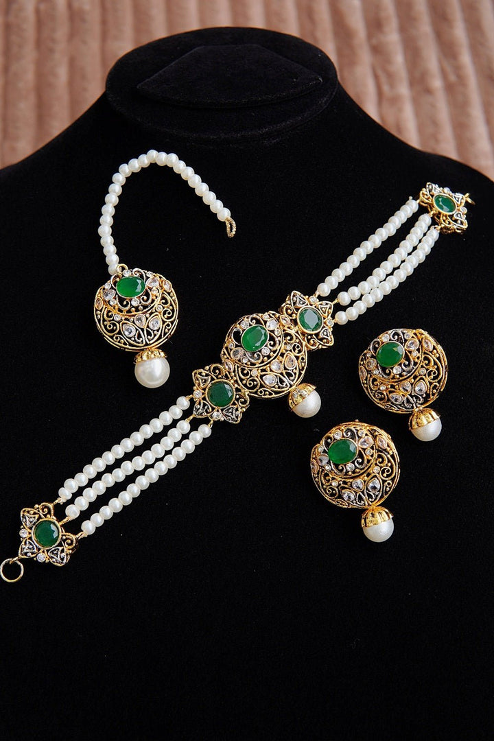 Egyptian Pearls Guluband Set - RS ZEVARS