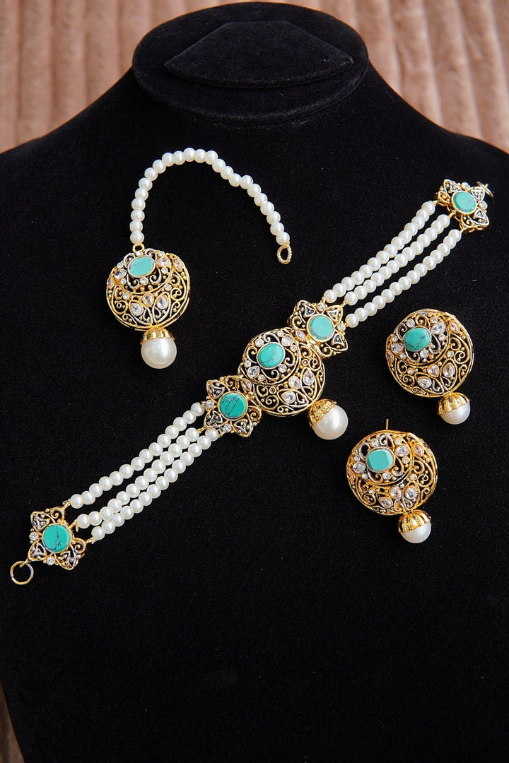 Egyptian Pearls Guluband Set - RS ZEVARS