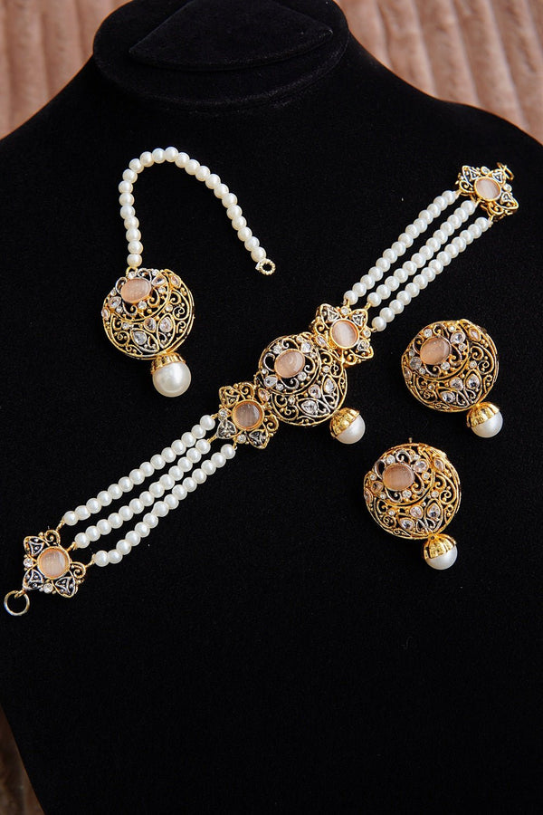 Egyptian Pearls Guluband Set - RS ZEVARS