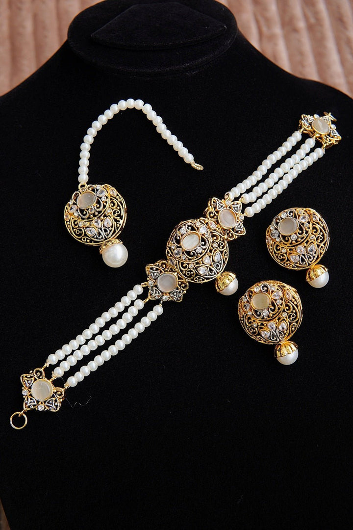 Egyptian Pearls Guluband Set - RS ZEVARS
