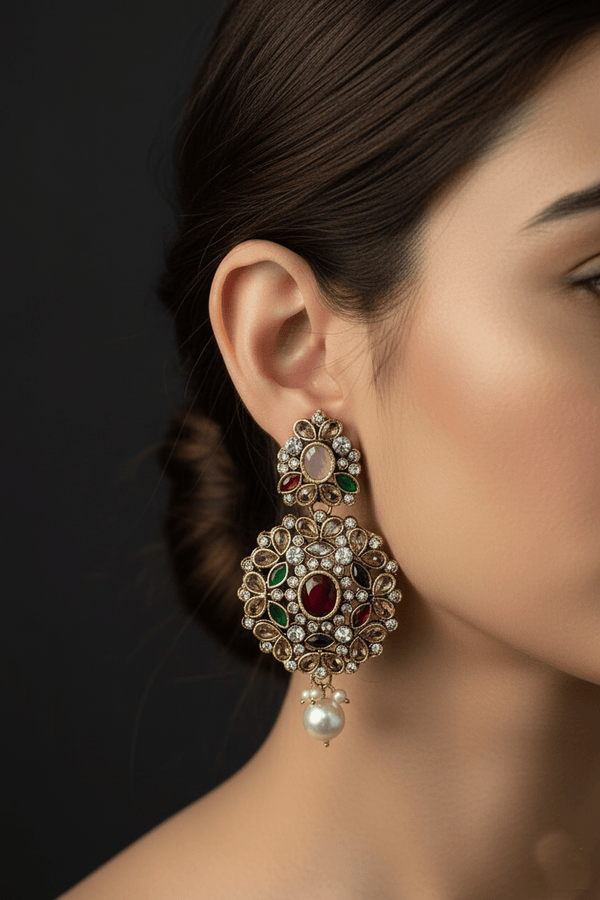 Egyptian & Polkis Earring - RS ZEVARS