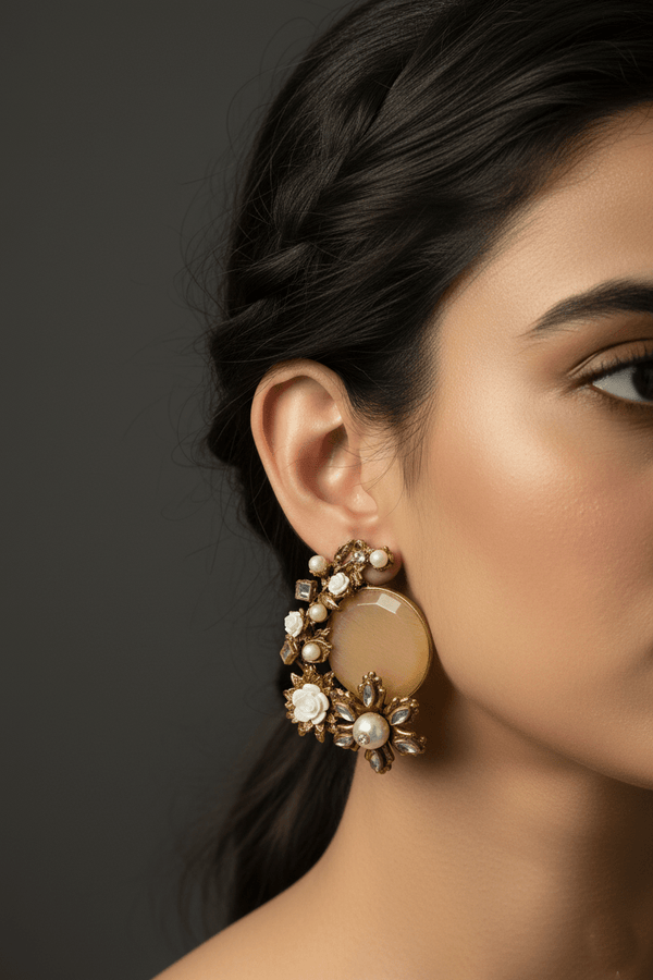 Egyptian Stone Handcrafting Studded Earrings - RS ZEVARS