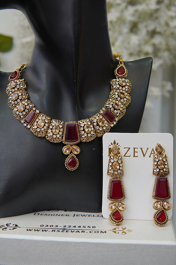 Egyptian Stones Necklace Set - RS ZEVARS