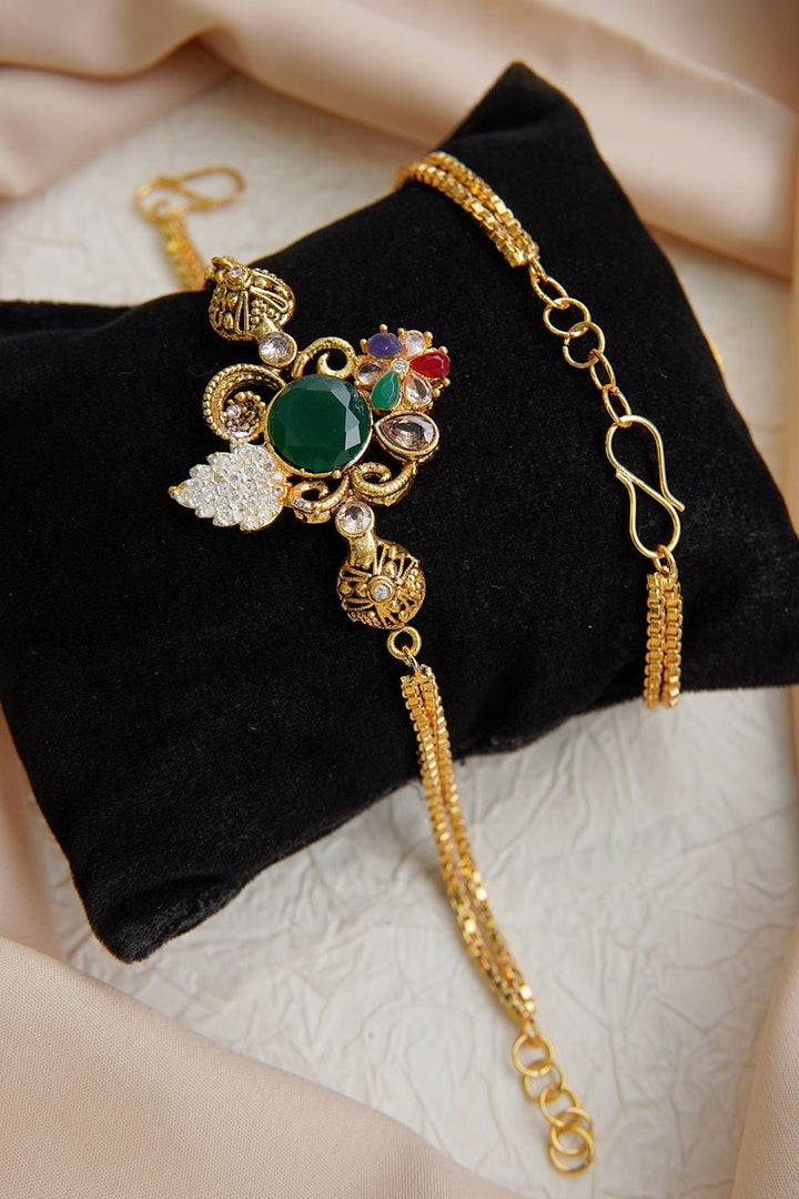 Egyptian & Zircones Free Size Bracelet - RS ZEVARS