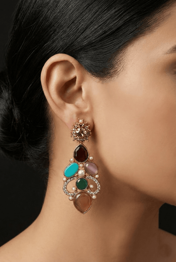 Elegant Egyptian Gemstones Earrings - RS ZEVARS