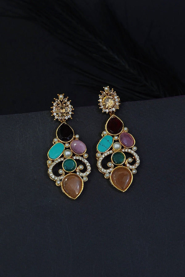 Elegant Egyptian Gemstones Earrings - RS ZEVARS
