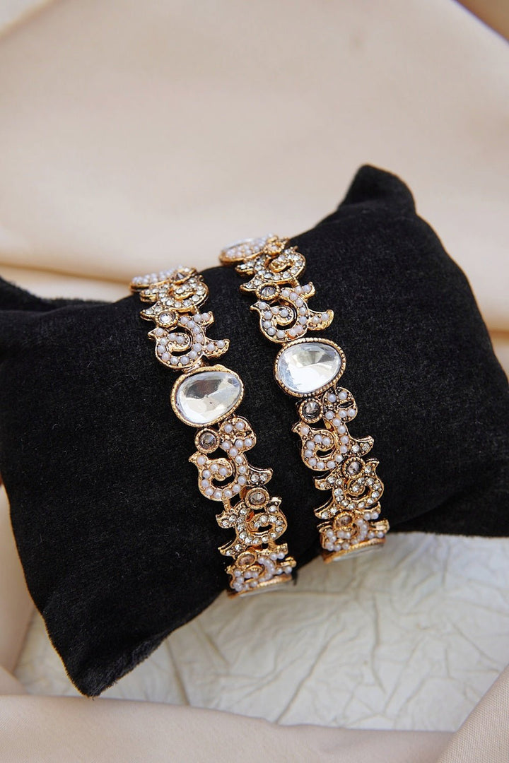 Elegant Kundan 2 Pcs Kangans - RS ZEVARS