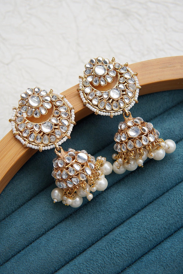 Elegant Kundan Jhumka Earrings - RS ZEVARS