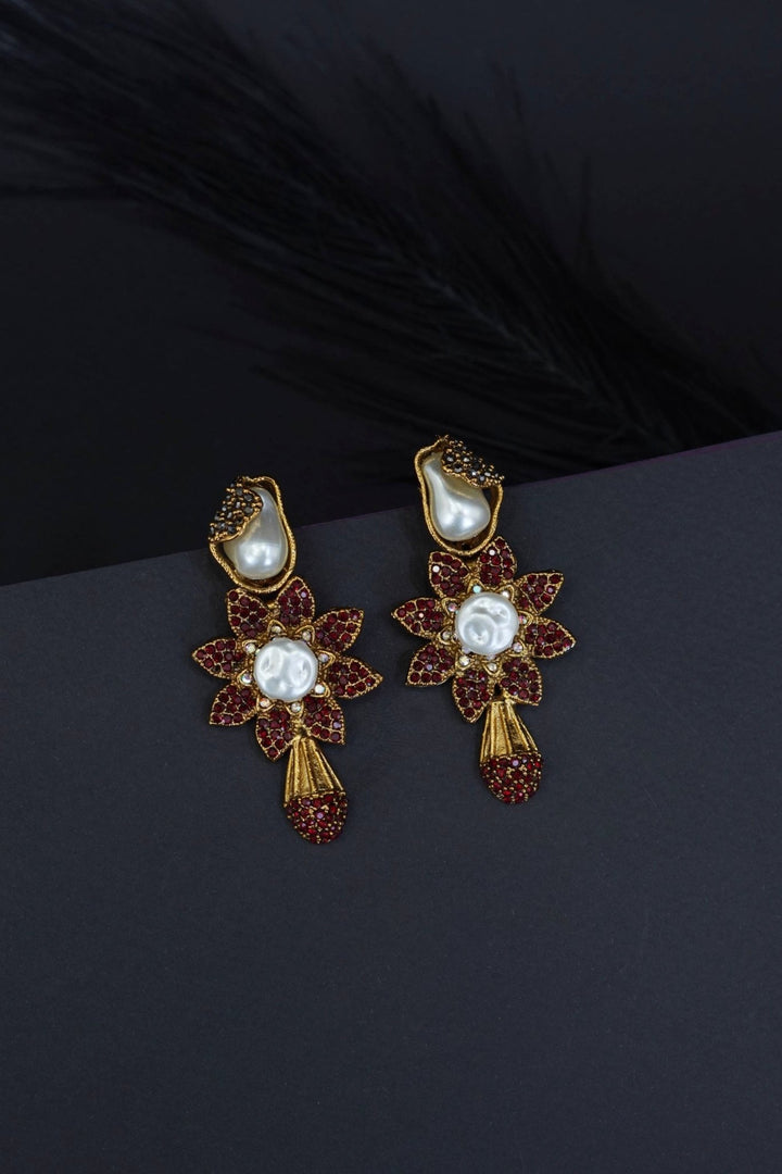 Elegant Turkish Floral Design Earrings - RS ZEVARS